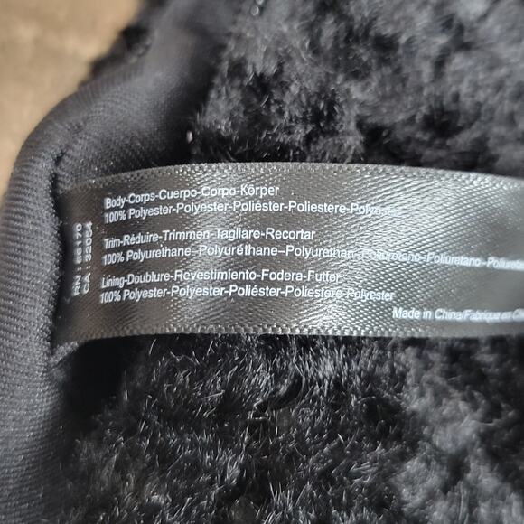 Anthropologie Tote Purse Sherpa Bag Black Leather Straps w/‎ Pouch Wallet - Picture 9 of 13